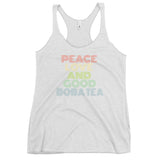 Load image into Gallery viewer, Peace Love and Good Boba Tea Women&#39;s Racerback Tank