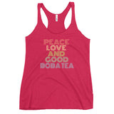 Load image into Gallery viewer, Peace Love and Good Boba Tea Women&#39;s Racerback Tank